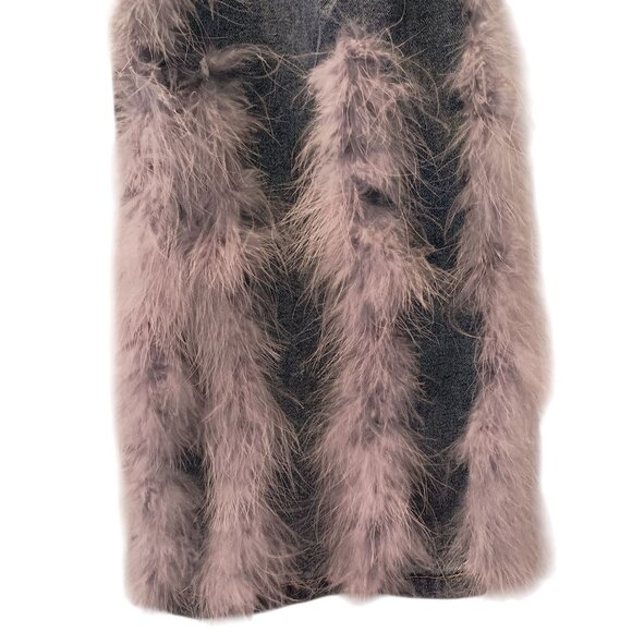 PlusWear Thrashed Women Glam Blue Jeans Flare Legs with Feathers Hippie  Size XL - Picture 7 of 12